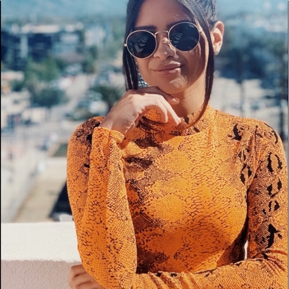 ✨♥️  orange snake print bodysuit.